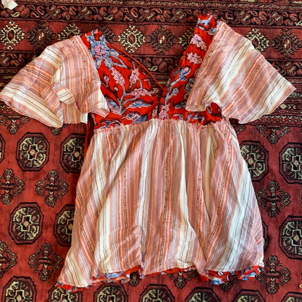 Free people open back tie top